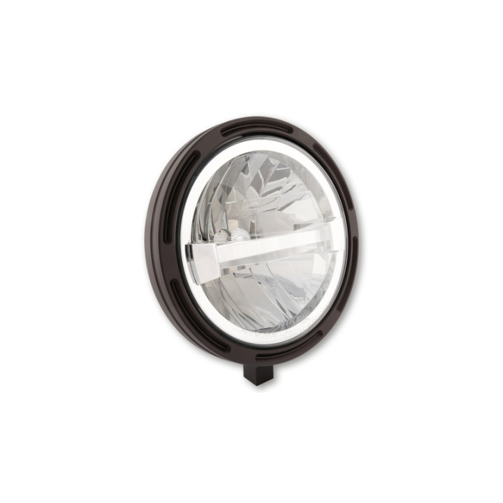 Feu avant LED Highsider pro Frame-R1 Type 4 - 7 pouces - fixation inférieure - noir