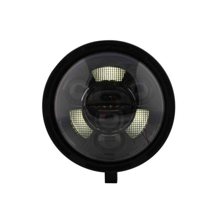Feu avant LED Highsider pro Frame-R1 Type 11 - 7 pouces - fixation inférieure - noir