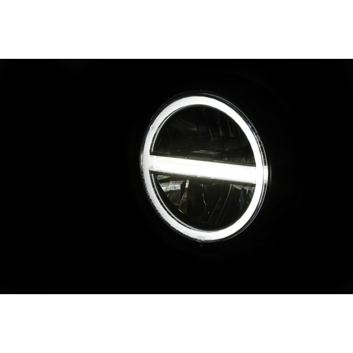 Feu avant LED Highsider pro Pecos Type 6 - 5 3/4 pouces - fixation inférieure - avec TFL - noir