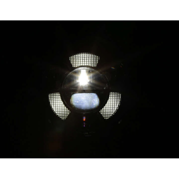 Feu avant LED Highsider pro Frame-R1 Type 11 - 7 pouces - fixation inférieure - noir