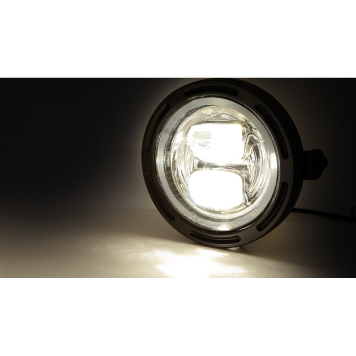 Feu avant LED Highsider pro Frame-R2 Type 7 - 5 3/4 pouces - fixation latérale - noir