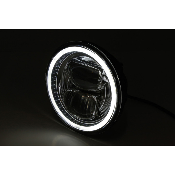 Feu avant LED Highsider pro Frame-R2 Type 7 - 5 3/4 pouces - fixation latérale - noir