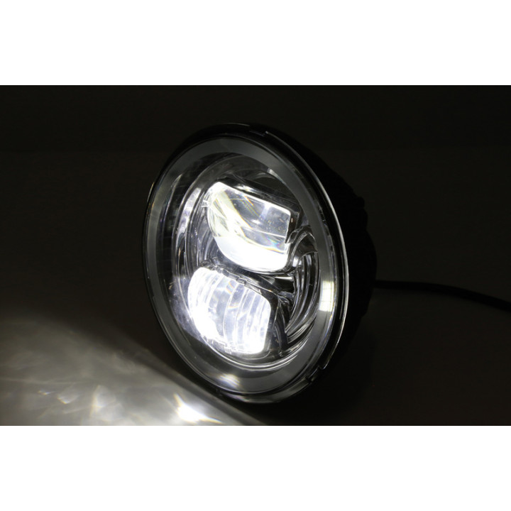 Feu avant LED Highsider pro Frame-R2 Type 7 - 5 3/4 pouces - fixation latérale - noir