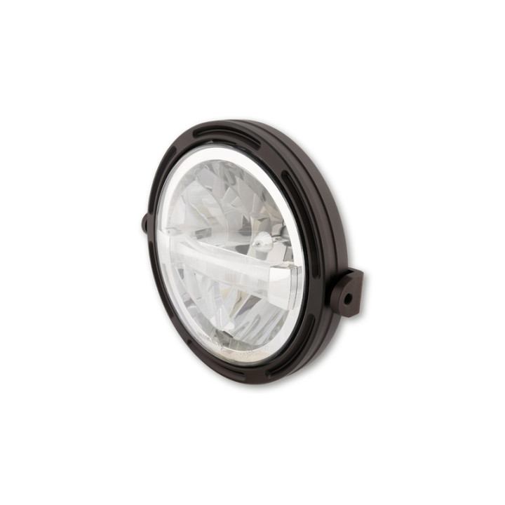 Feu avant LED Highsider pro Frame-R1 Type 4 - 7 pouces - fixation latérale - noir