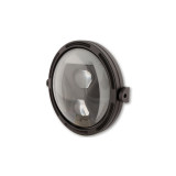 Feu avant LED Highsider pro Frame-R1 Type 8 - 7 pouces - réflecteur fumé - fixation latérale - noir