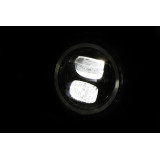 Feu avant LED Highsider pro Pecos Type 7 - 5 3/4 pouces - fixation latérale - avec feu de stationnement Ring - noir