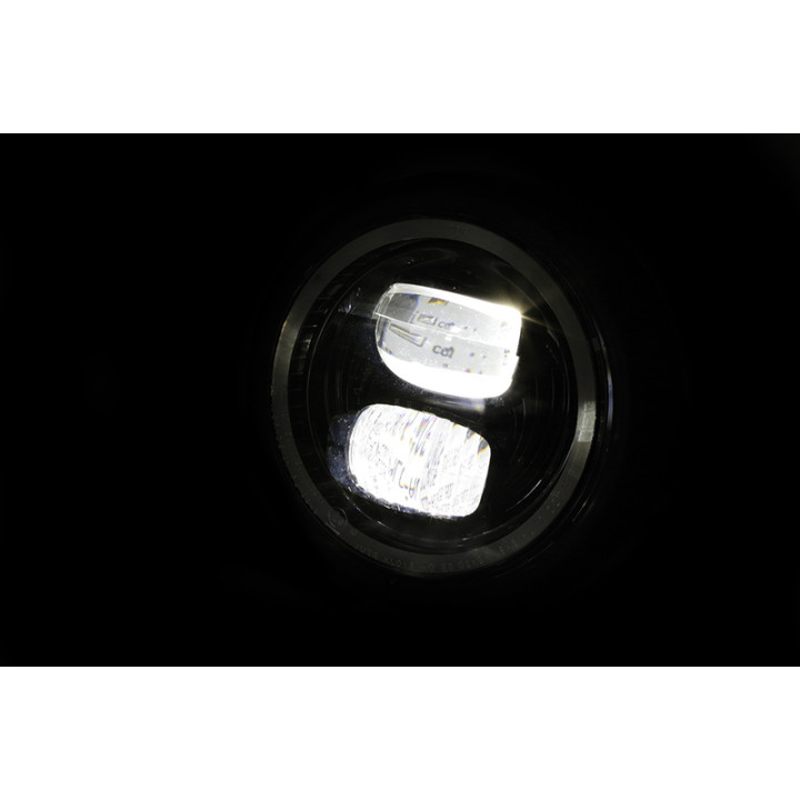 Feu avant LED Highsider pro Pecos Type 7 - 5 3/4 pouces - fixation latérale - avec feu de stationnement Ring - noir