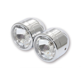 Set de doubles phares longue portée Highsider smart, chromé (3-1/2")