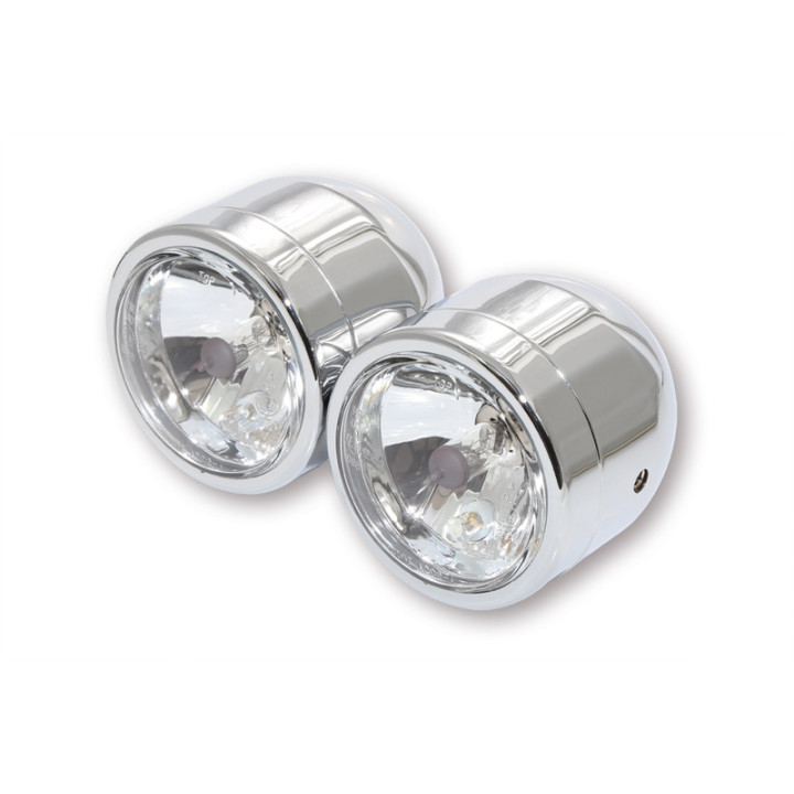 Set de doubles phares longue portée Highsider smart, chromé (3-1/2")
