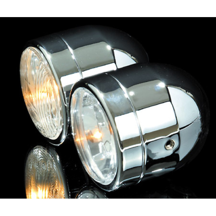 Set de doubles phares longue portée Highsider smart, chromé (3-1/2")
