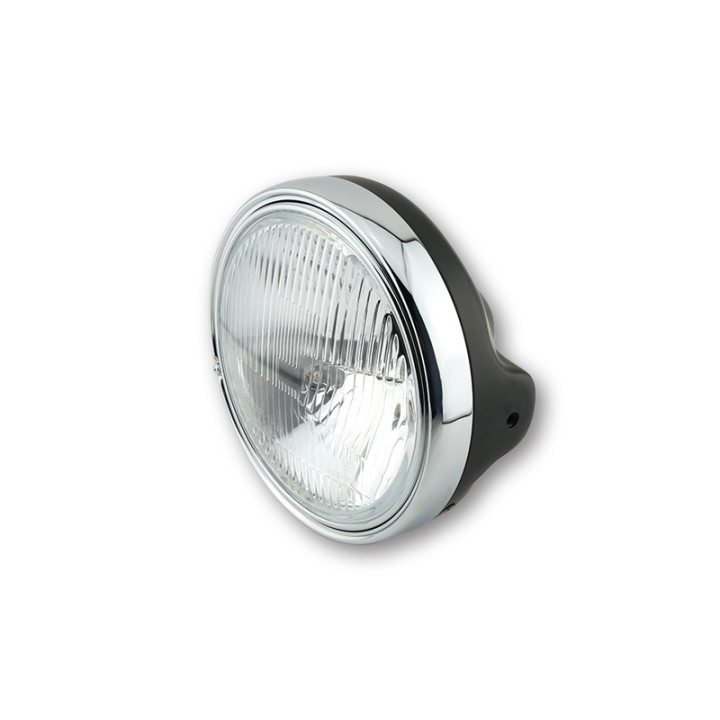 Feu avant LTD H4 Highsider smart - 7 pouces - Insert de phare H4 avec verre gaufré - homologué E - noir - à l'unité