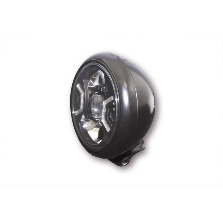 Feu avant LED Highsider pro HD-Style Type 2 - 7 pouces - homologué E - noir - à l'unité