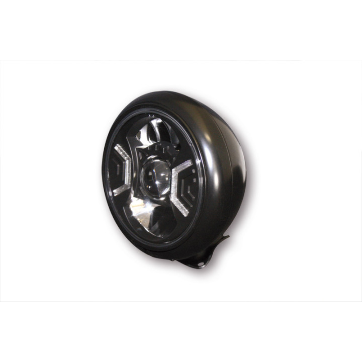 Feu avant LED Highsider pro HD-Style Type 2 - 7 pouces - homologué E - noir - à l'unité