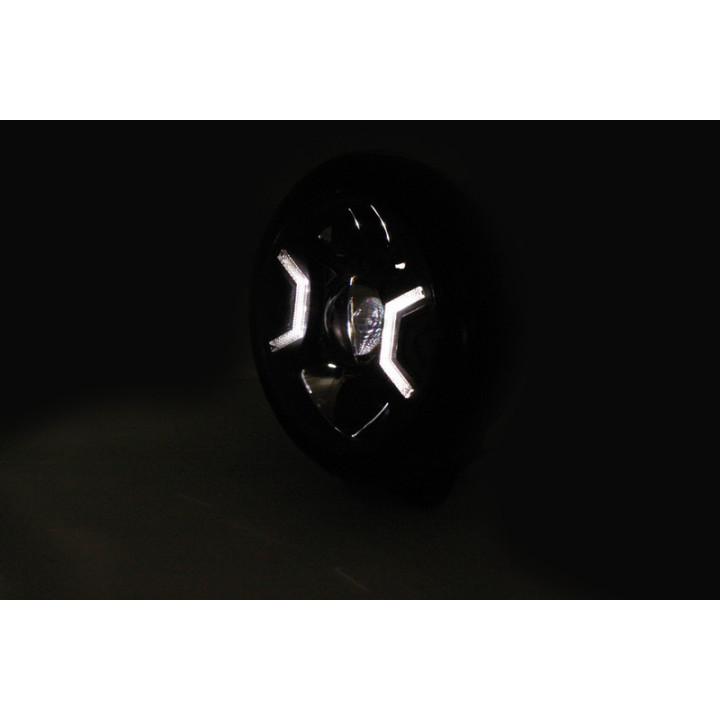 Feu avant LED Highsider pro HD-Style Type 2 - 7 pouces - homologué E - noir - à l'unité
