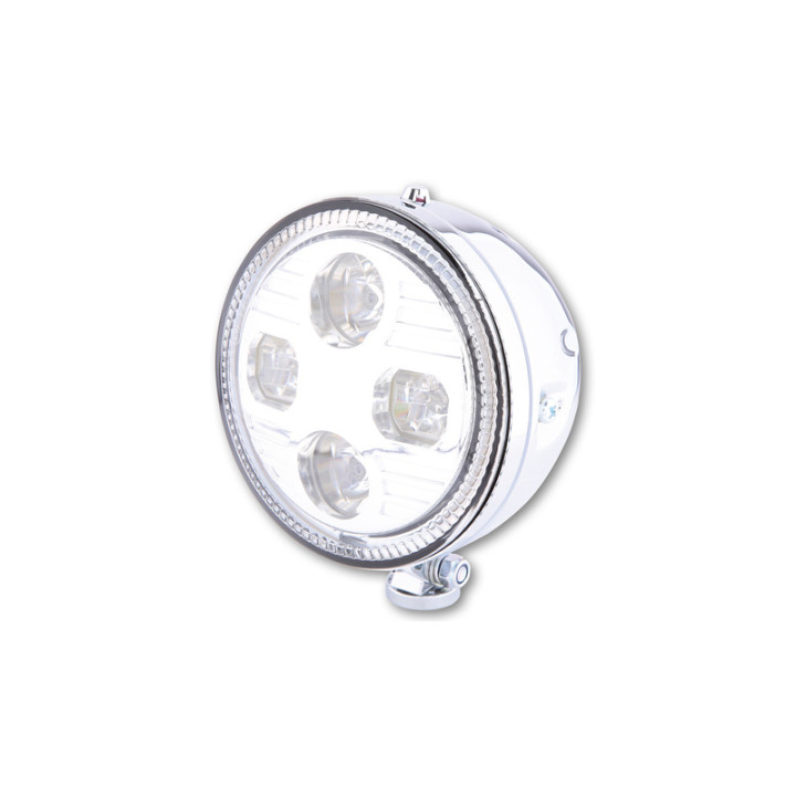 Feu avant LED Highsider pro Atlanta - 5 3/4 pouces - homologué E - chromé - à l'unité