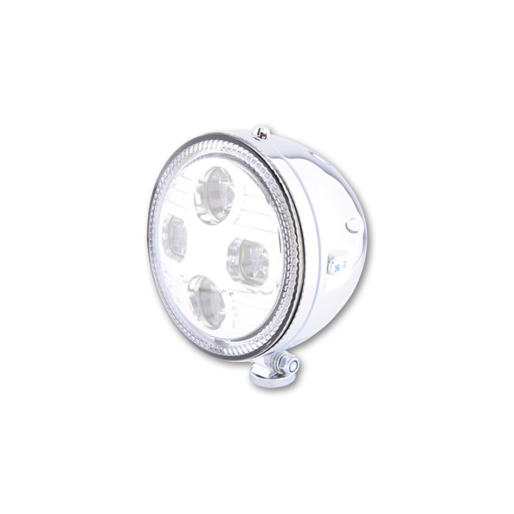 Feu avant LED Highsider pro Atlanta - 5 3/4 pouces - homologué E - chromé - à l'unité
