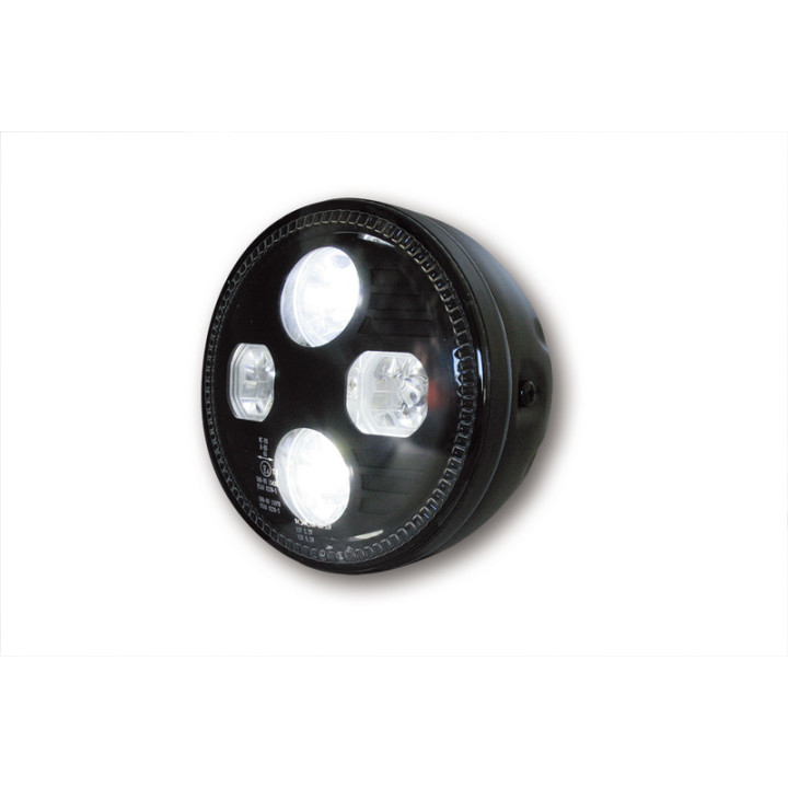 Feu avant LED Highsider pro Atlanta - 5 3/4 pouces - homologué E - noir - à l'unité 223-001