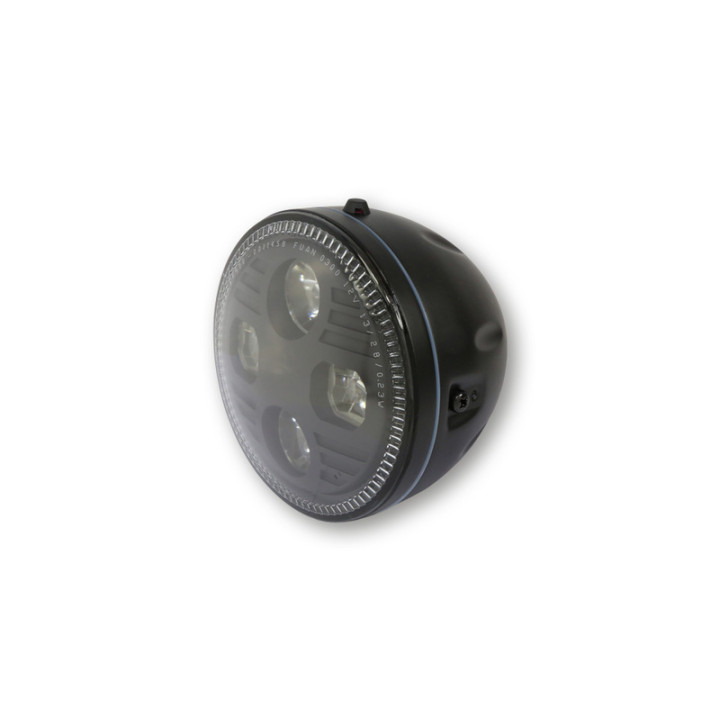 Feu avant LED Highsider pro Atlanta - 5 3/4 pouces - homologué E - noir - à l'unité 223-001