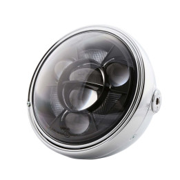 Feu avant LED Highsider pro Santa FE Type 11 - 7 pouces - avec TFL - homologué E - chromé - à l'unité