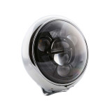 Feu avant LED Highsider pro HD-Style Type 11 - 7 pouces - avec TFL - homologué E - chromé - à l'unité