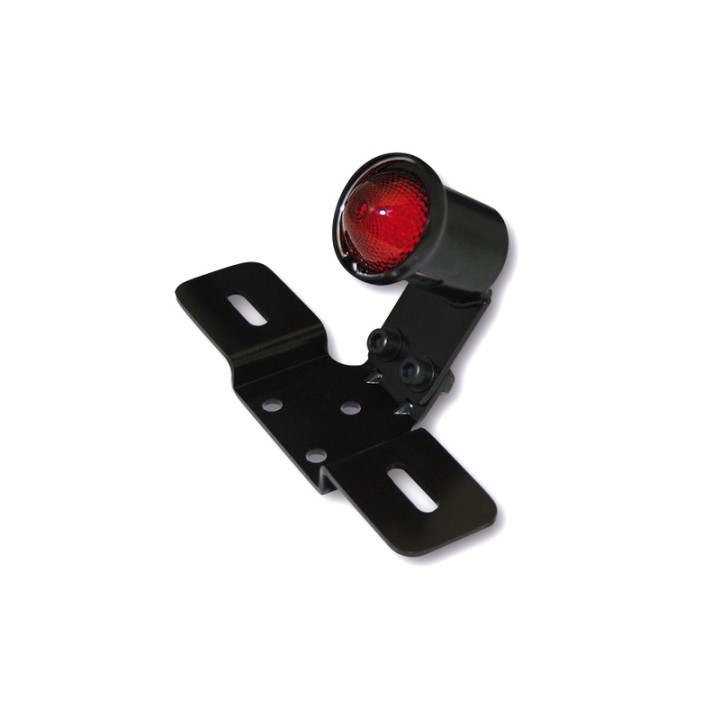 Support de plaque et feu arrière LED Highsider smart Old School Type 3 homologué - verre rouge - l'unité