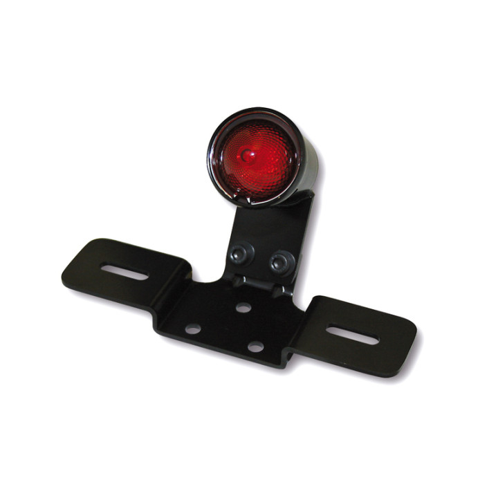 Support de plaque et feu arrière LED Highsider smart Old School Type 3 homologué - verre rouge - l'unité