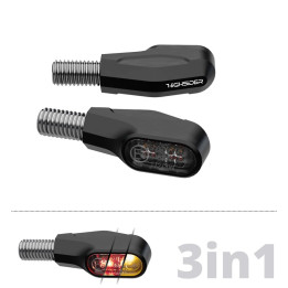 Clignotants LED Highsider pro Ventura-X 3en1 – noir mat – la paire