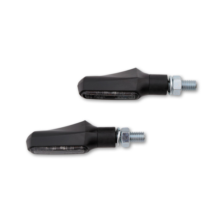 Clignotant LED Highsider smart Shorty Fin homologué - verre fumé - la paire