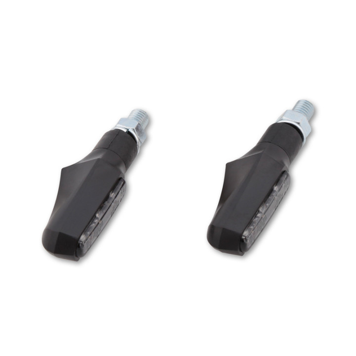 Clignotant LED Highsider smart Shorty Fin homologué - verre fumé - la paire