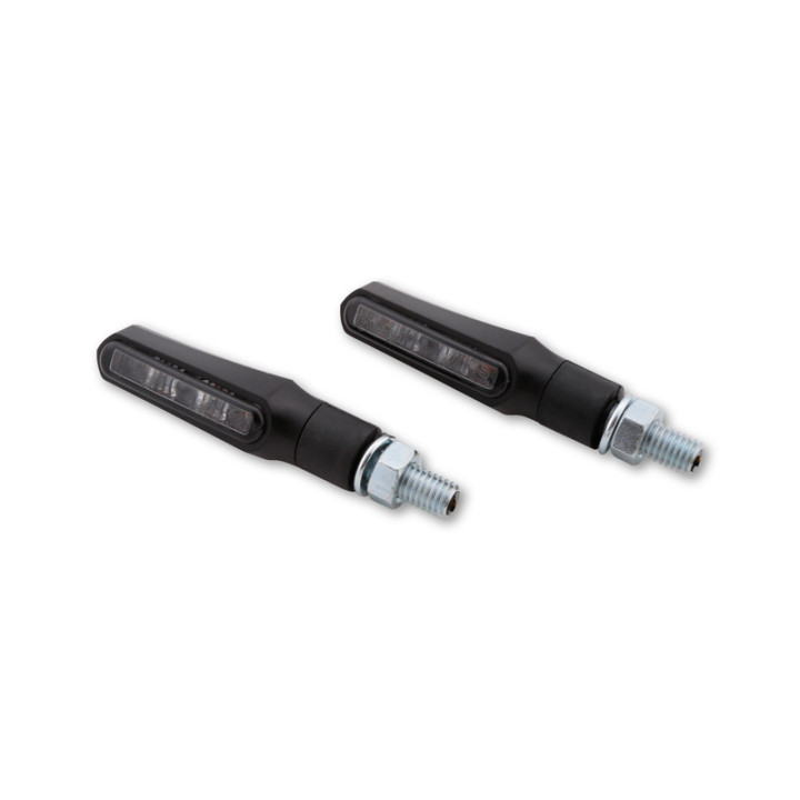 Clignotant LED Highsider smart Shorty Fin homologué - verre fumé - la paire
