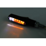 Clignotant/feu de position LED Highsider smart Shorty Fin 2en1 homologué - verre fumé - la paire