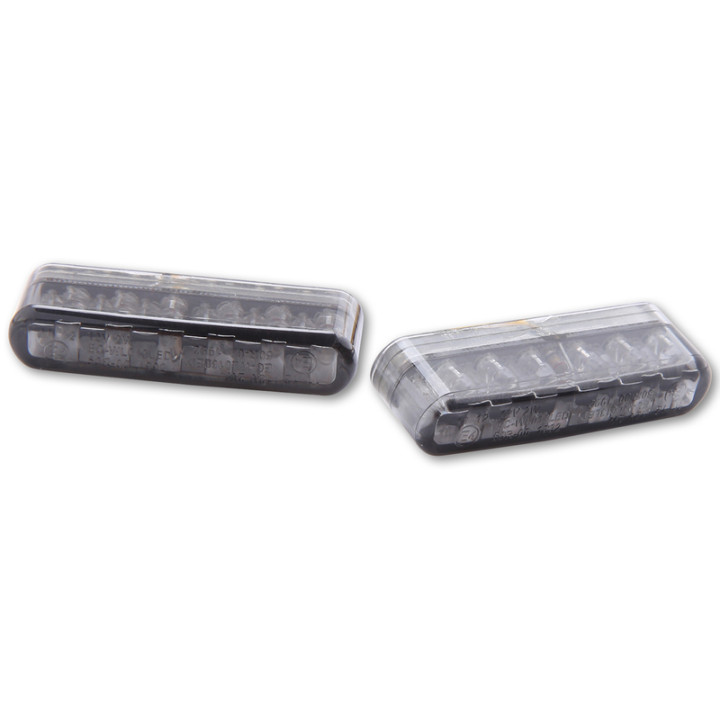 Clignotant LED embout de guidon Highsider smart Shorty homologué - verre fumé - la paire