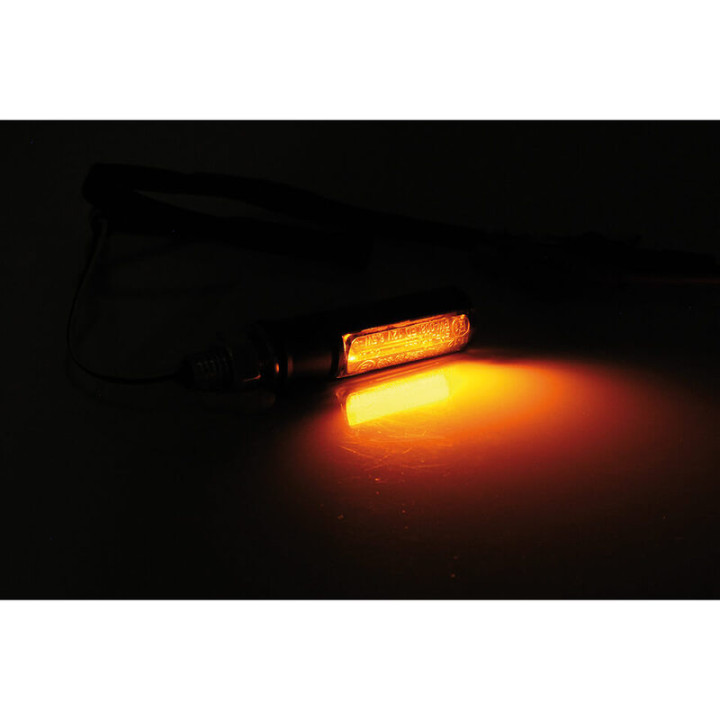 Clignotant LED Highsider pro Conero Black Edition homologué - verre fumé - la paire