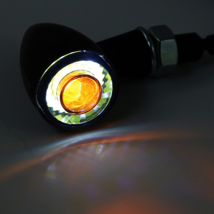 Clignotants LED + feu de position Highsider pro Montana Bullet 2en1 – noir mat – la paire