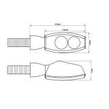 Clignotant LED Highsider pro Surface homologué - verre fumé - la paire