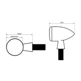 Clignotants LED Highsider pro - Micro-Bullet - chromé/translucide - homologué E - la paire