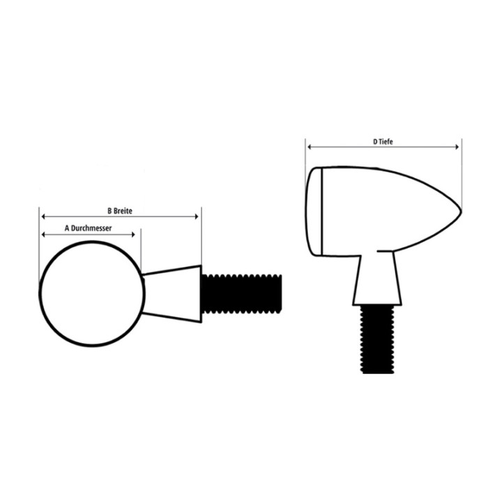 Clignotants LED Highsider pro - Micro-Bullet - chromé/translucide - homologué E - la paire