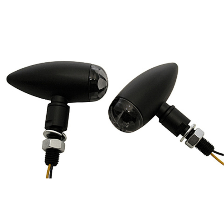 Clignotants LED Highsider pro - Micro-Bullet - noir/translucide - homologué E - la paire