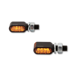 Clignotants LED Highsider pro - Little Bronx - noir/fumé - usiné CNC - homologué E - la paire