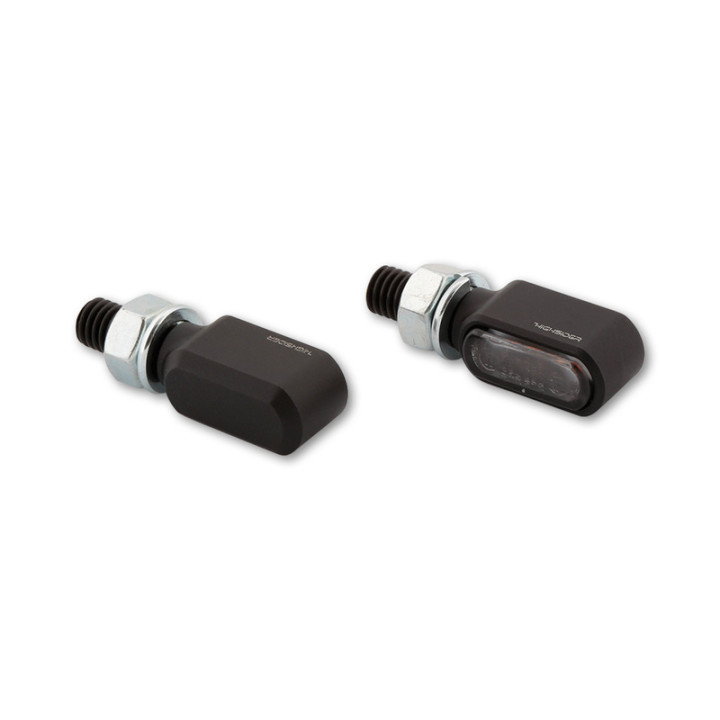 Clignotants LED Highsider pro - Little Bronx - noir/fumé - usiné CNC - homologué E - la paire
