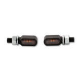Clignotants LED Highsider pro - Little Bronx - noir/fumé - usiné CNC - homologué E - la paire