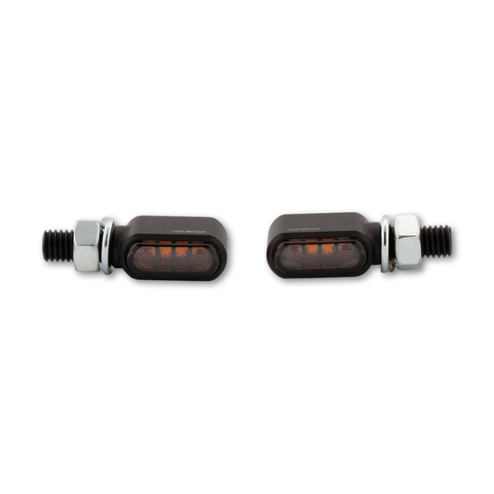 Clignotants LED Highsider pro - Little Bronx - noir/fumé - usiné CNC - homologué E - la paire