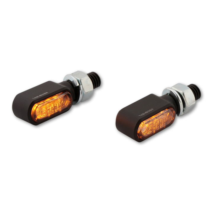 Clignotants LED Highsider pro - Little Bronx - noir/fumé - usiné CNC - homologué E - la paire
