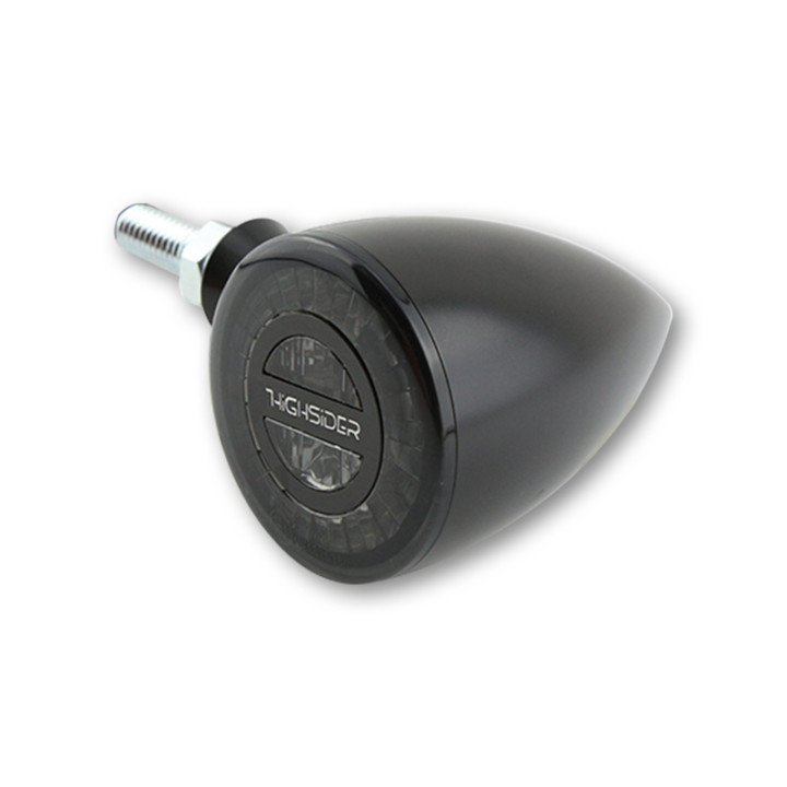 Feux arrière/clignotants LED Highsider pro - Rocket Bullet - noir/fumé - 3en1 - homologué E - la paire