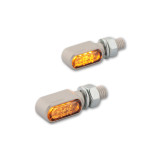 Clignotants LED Highsider pro - Stealth-XS Bronx - argent/fumé - usiné CNC - homologué E - la paire