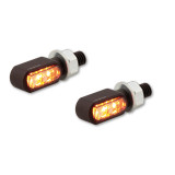 Feux arrière/clignotants LED Highsider pro - Little Bronx - noir/fumé - 3en1 - usiné CNC - homologué E - la paire