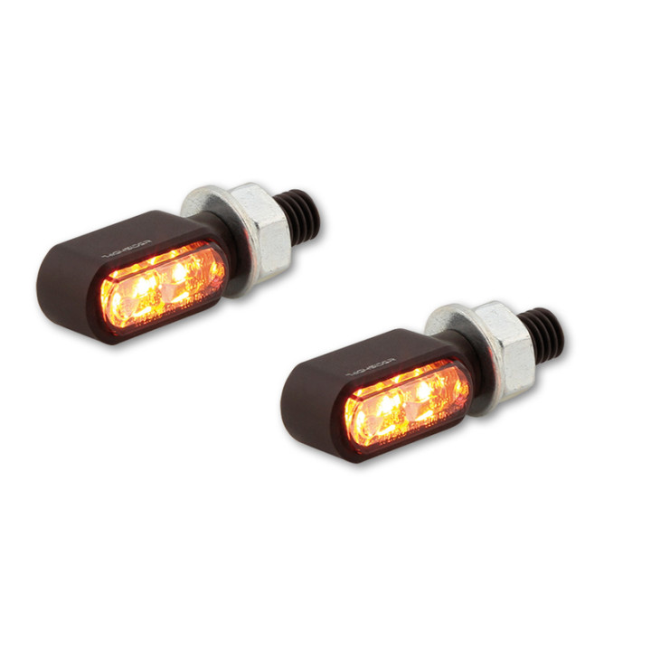 Feux arrière/clignotants LED Highsider pro - Little Bronx - noir/fumé - 3en1 - usiné CNC - homologué E - la paire