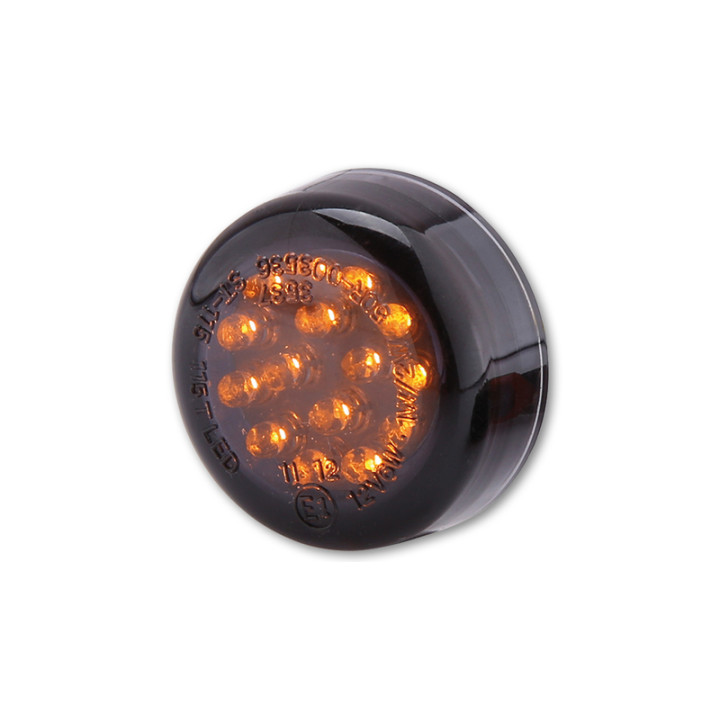 Clignotant LED Highsider smart Micro Disc homologué - verre fumé - la paire