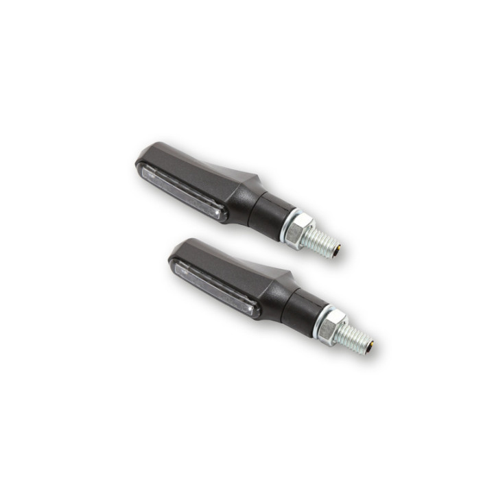 Feu arrière/clignotant LED Highsider smart Shorty Fin 3en1 homologué - verre fumé - la paire