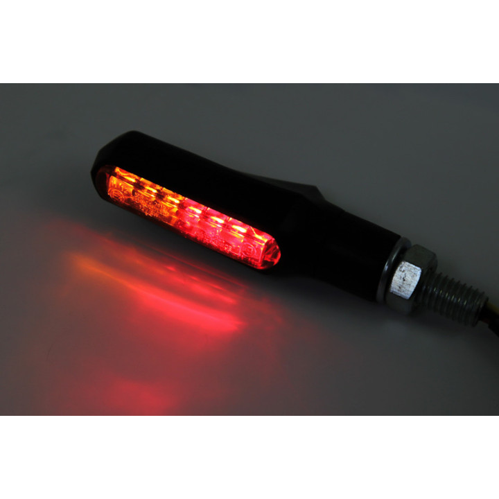 Feu arrière/clignotant LED Highsider smart Shorty Fin 3en1 homologué - verre fumé - la paire